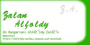 zalan alfoldy business card